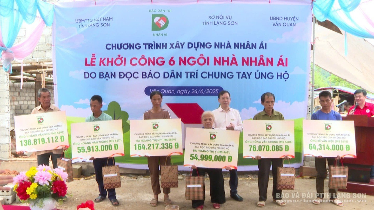 Presenting symbolic plaques to support funding for households building charity houses