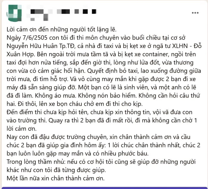 Con gái đậu trường chuyên lớp 10, người cha viết thư cảm ơn 2 ân nhân- Ảnh 1.
