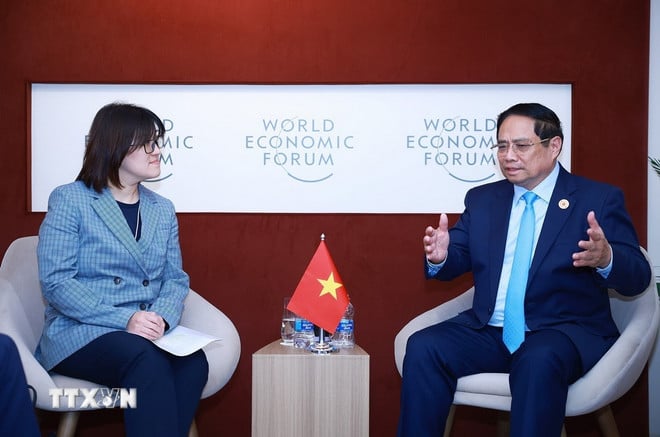 Thủ tướng Phạm Minh Chính tiếp bà Anne Tse, Tổng Giám đốc điều hành của PepsiCo khu vực châu Á-Thái Bình Dương. (Ảnh: Dương Giang/TTXVN)
