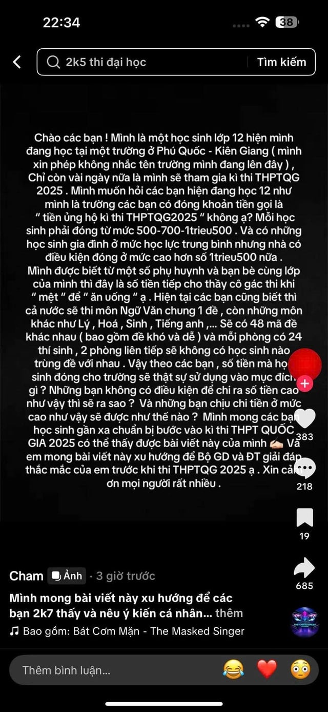 Phú Quốc xôn xao việc 'thu tiền ủng hộ kỳ thi tốt nghiệp THPT 2025' - Ảnh 1.