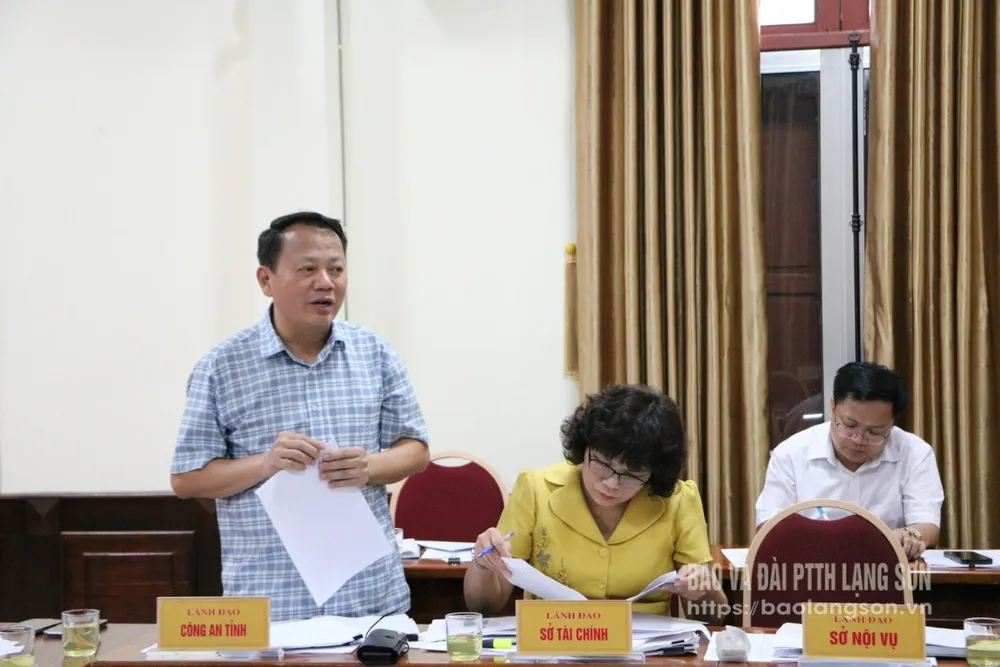 Lãnh đạo Công an tỉnh phát biểu tại buổi kiểm tra