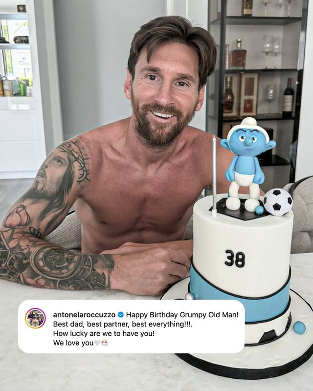 Vợ Messi đăng ảnh sinh nhật chồng theo phong cách… Xì Trum: Gây bão mạng giữa Club World Cup- Ảnh 1.