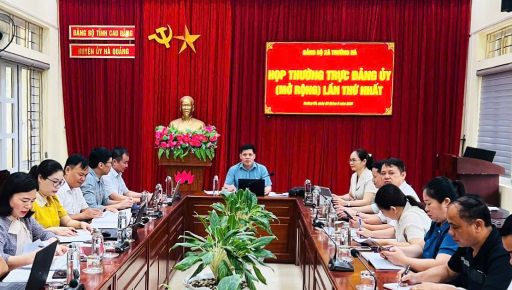 Vận hành thử nghiệm cuộc họp Thường trực Đảng ủy xã Trường Hà.