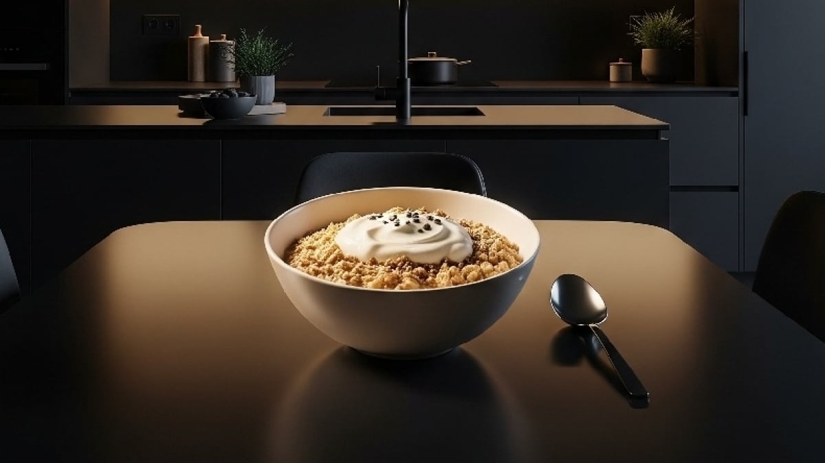 Über Nacht in Joghurt eingeweichter Haferbrei stärkt den Darm und erhöht die Fähigkeit, Nährstoffe aufzunehmen.