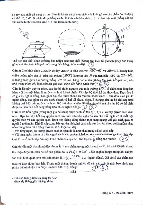 Les questions de l'examen de mathématiques de fin d'études secondaires sont très différenciées, il sera très difficile d'avoir