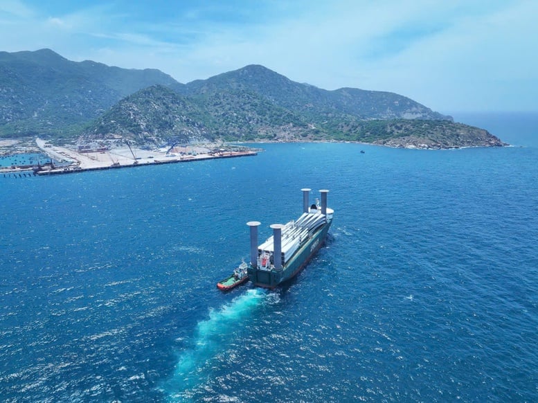 Cảng biển quốc tế Trung Nam Cà Ná đón chuyến tàu chuyên chở thiết bị điện gió đầu tiên- Ảnh 5.