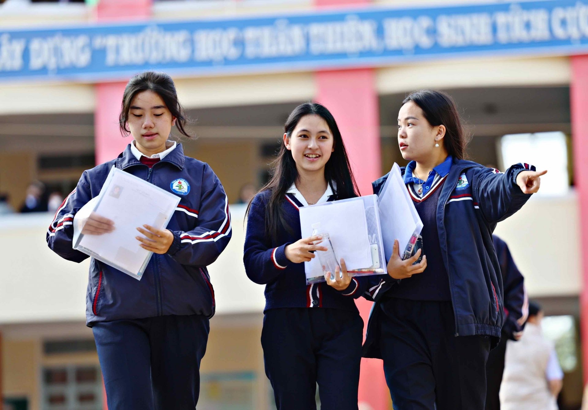 Thí sinh tại điểm thi trường THPT Trần Phú, Đà Lạt
