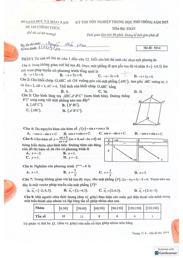 Thi tốt nghiệp THPT 2025: Xem gợi ý giải đề thi môn toán tại đây - Ảnh 5.