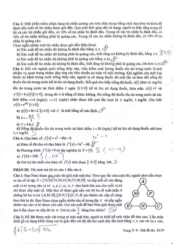 Les questions de l'examen de mathématiques de fin d'études secondaires sont très différenciées, il sera très difficile d'avoir