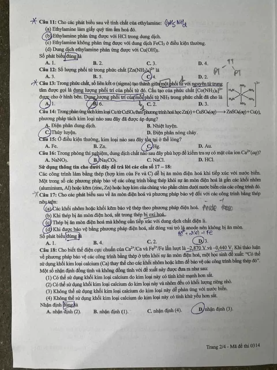 Đề thi môn Hóa học tốt nghiệp THPT 2025