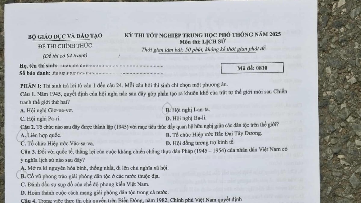 ការប្រឡងប្រវត្តិសាស្រ្តបញ្ចប់វិទ្យាល័យជាផ្លូវការឆ្នាំ 2025