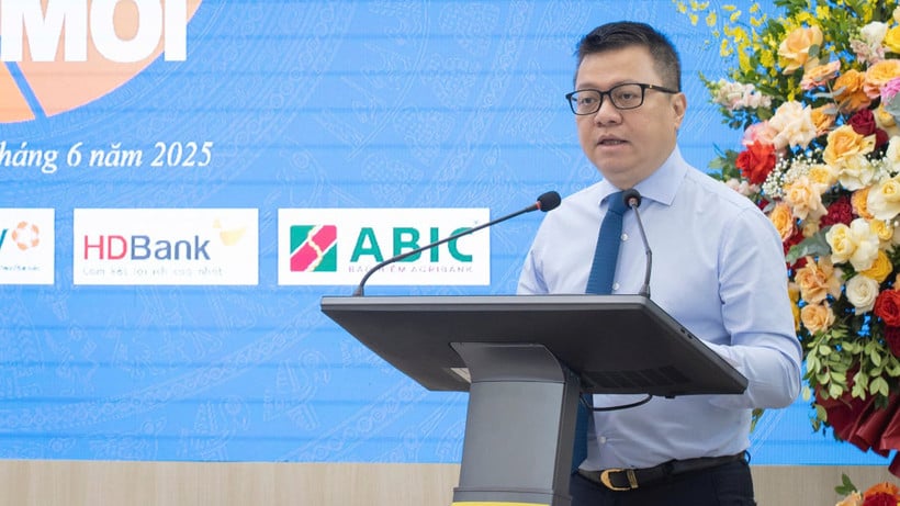Tổng Biên tập Lê Quốc Minh phát biểu tại Lễ phát động Cuộc thi. (Ảnh: SƠN TÙNG)