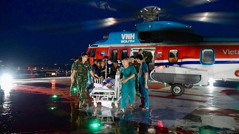 Air ambulance team (Military Hospital 175) brought the patient for emergency care and treatment.