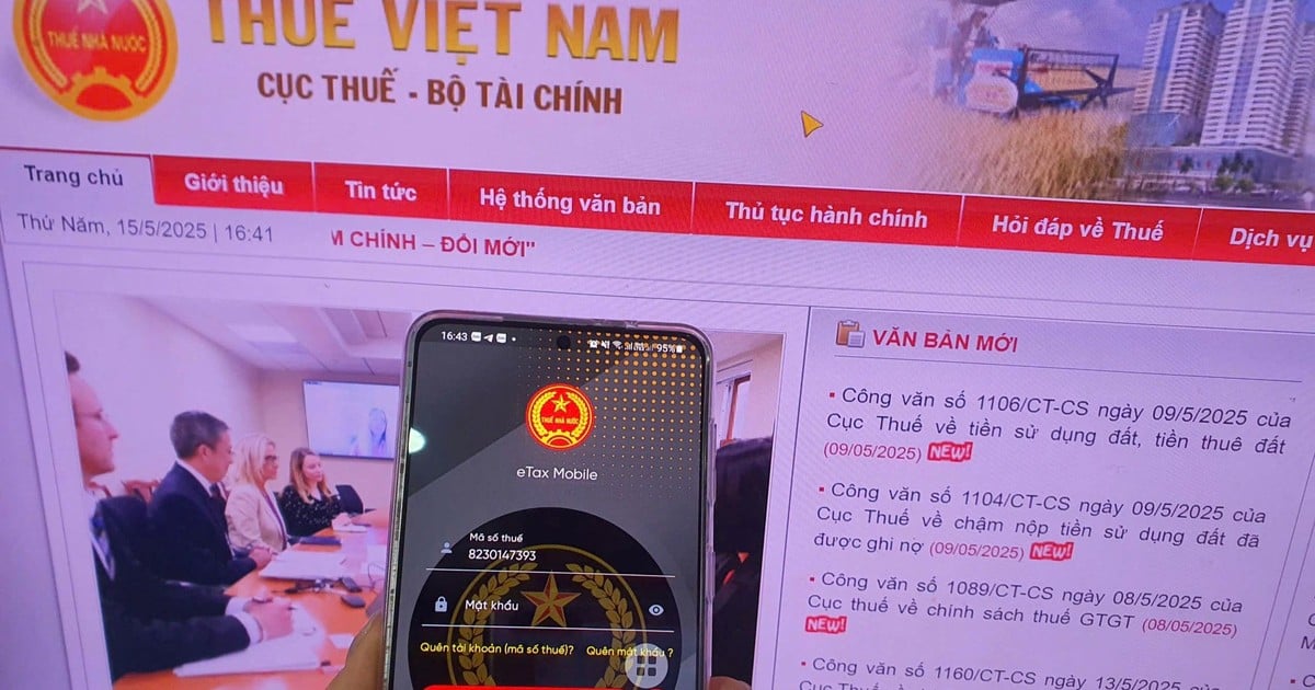Từ 18h hôm nay, tạm dừng hoạt động các hệ thống thuế điện tử