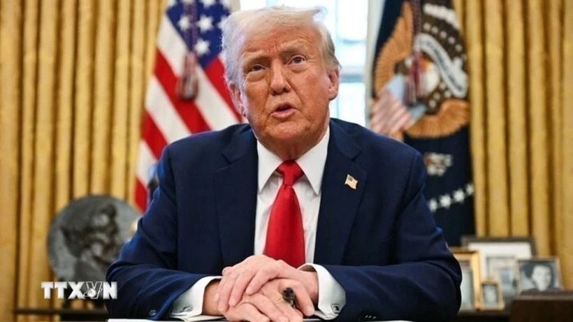 ប្រធានាធិបតីអាមេរិក Donald Trump ថ្លែងនៅសេតវិមាន។ រូបថត៖ IRNA/VNA