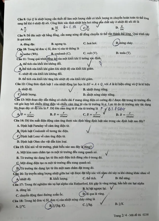 Questions d'examen et corrigés mis à jour pour la matière Physique, Programme d'enseignement général 2018, photo 2