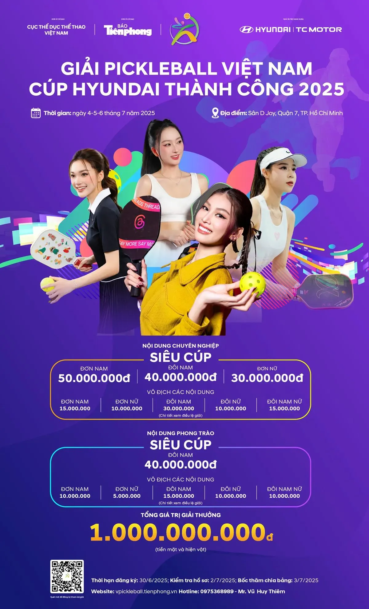 Hơn 1 tỷ đồng giải thưởng chờ đón các tay vợt xuất sắc tại Giải Vô địch Pickleball Việt Nam 2025 ảnh 3