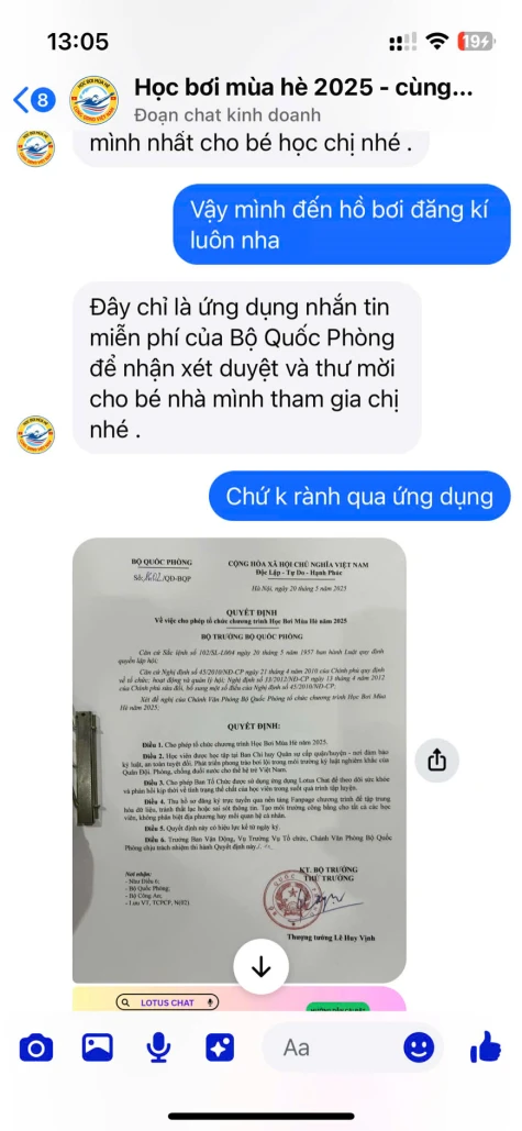 Cảnh giác với chiêu trò chiêu sinh “Chương trình học bơi mùa hè năm 2025 của Bộ Quốc phòng”