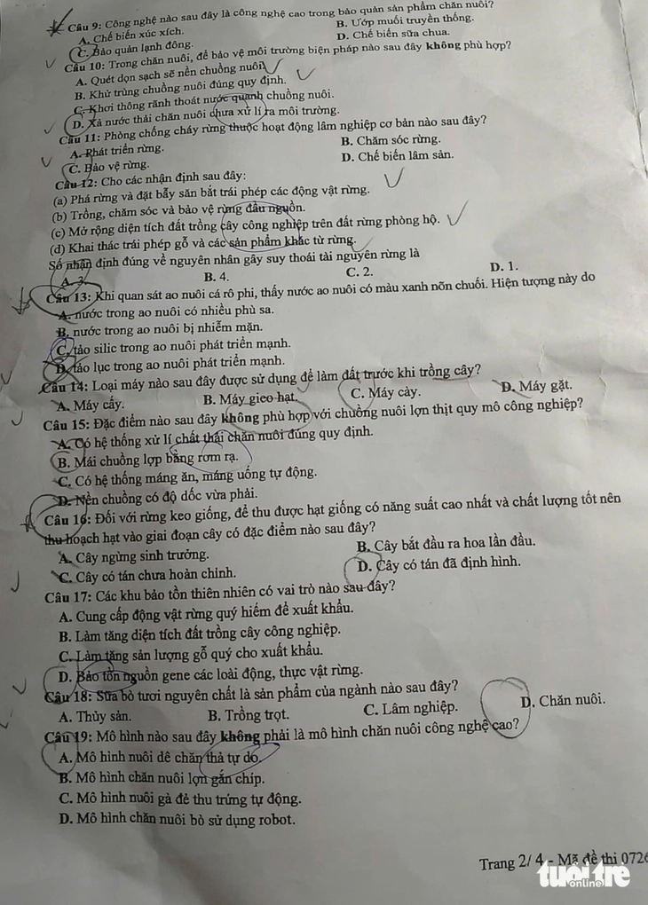 Đề môn công nghệ - Ảnh 2.