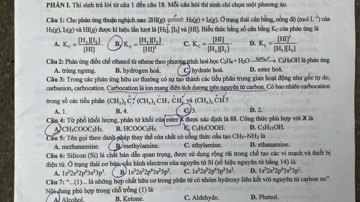 វិញ្ញាសាគីមីវិទ្យា ប្រឡងសញ្ញាបត្រមធ្យមសិក្សាទុតិយភូមិឆ្នាំ២០២៥