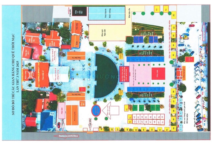 Sơ đồ bố trí khu vực các gian hàng chợ quê
