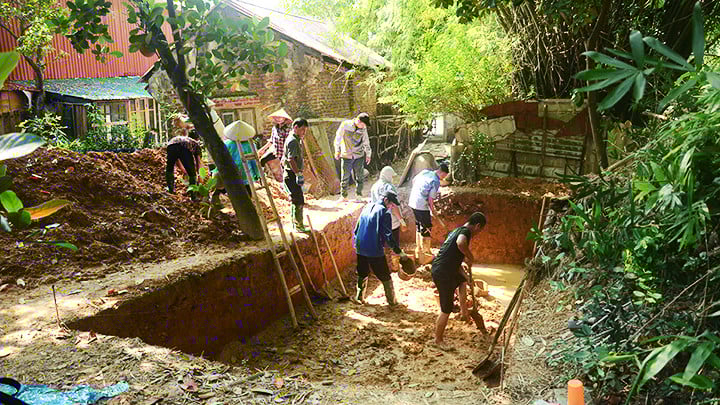 Un pozo de excavación en la ciudadela de Co Loa.