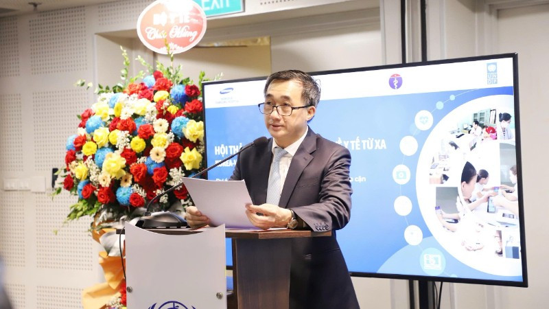 Le professeur, Dr Tran Van Thuan, vice-ministre de la Santé, a pris la parole lors de l'atelier.