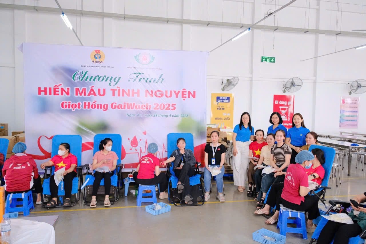 Đoàn viên, người lao động trong một chương trình hiến máu. Ảnh: CSCC