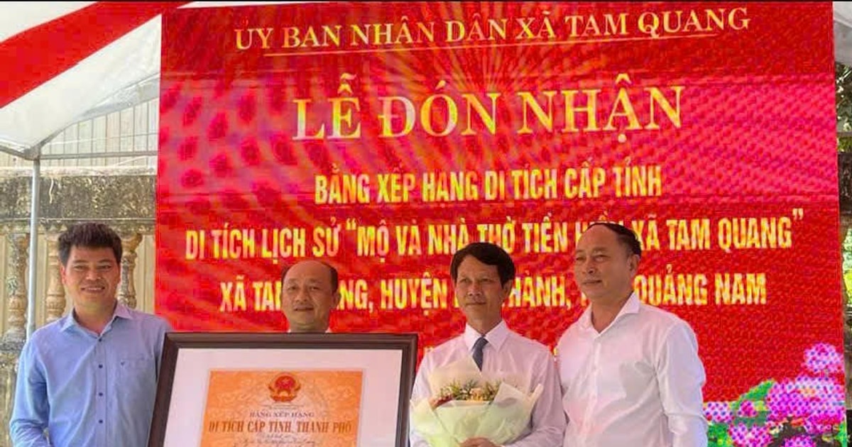 Núi Thành: Đón nhận Bằng di tích lịch sử cấp tỉnh “Mộ và Nhà thờ tiền hiền xã Tam Quang”