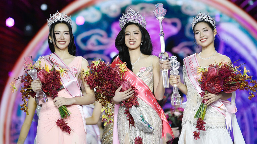 Top 3 cuộc thi Hoa hậu Việt Nam 2024. 