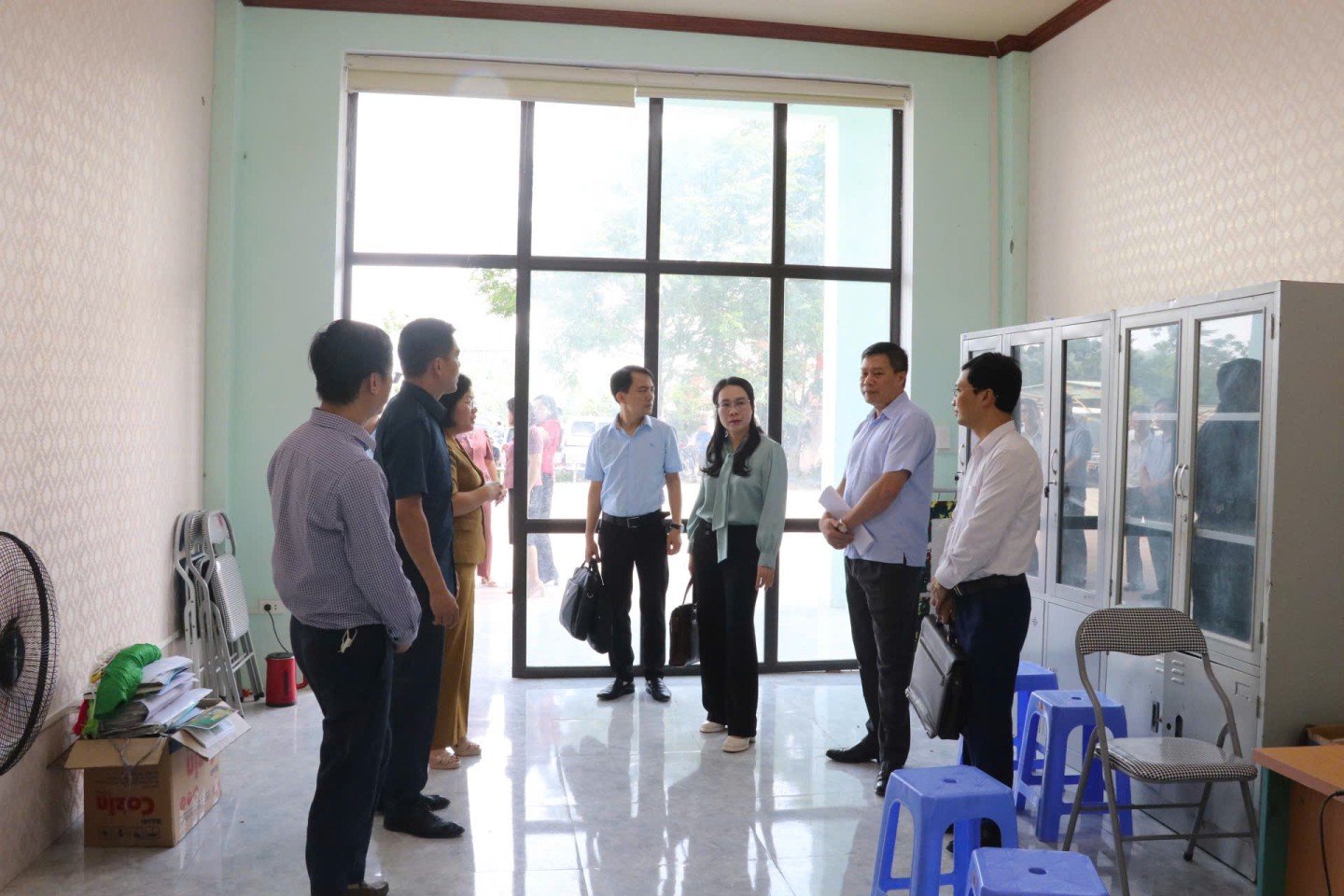 The working group inspected the actual facilities at Hoi Hoan commune.