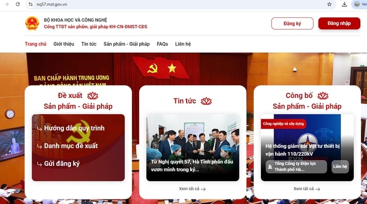 Cổng Nghị quyết 57 - Nền tảng số kết nối sản phẩm, giải pháp khoa học công nghệ thúc đẩy đổi mới sáng tạo quốc gia- Ảnh 1.