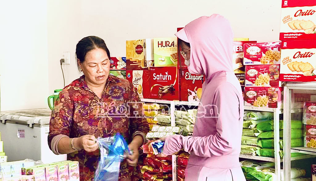 Cửa hàng tạp hoá mang lại nguồn thu ổn định cho bà Nguyễn Thị Khánh, xã Cẩm Ninh (Ân Thi)