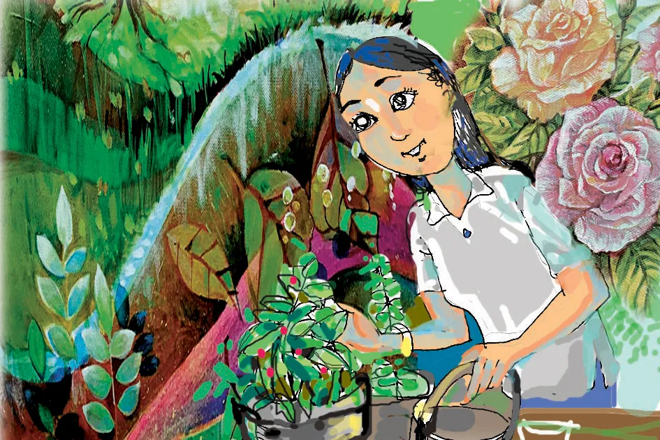 ខ្សឹបជាមួយស្លឹកបៃតង