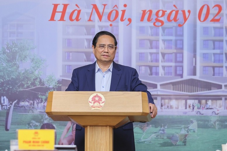 Le Premier ministre Pham Minh Chinh : Mettre en œuvre immédiatement des mécanismes spéciaux pour le logement social ; créer un Fonds national du logement en juin - Photo : VGP/Nhat Bac
