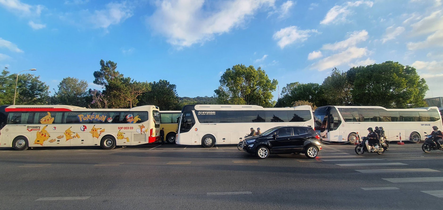 Bải giữ xe trước Công viên Yersin TP Đà Lạt