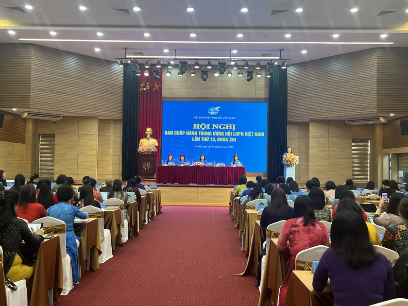 Toàn cảnh Hội nghị lần thứ 13 Ban Chấp hành Trung ương Hội LHPN Việt Nam ngày 3/6/2025. PV