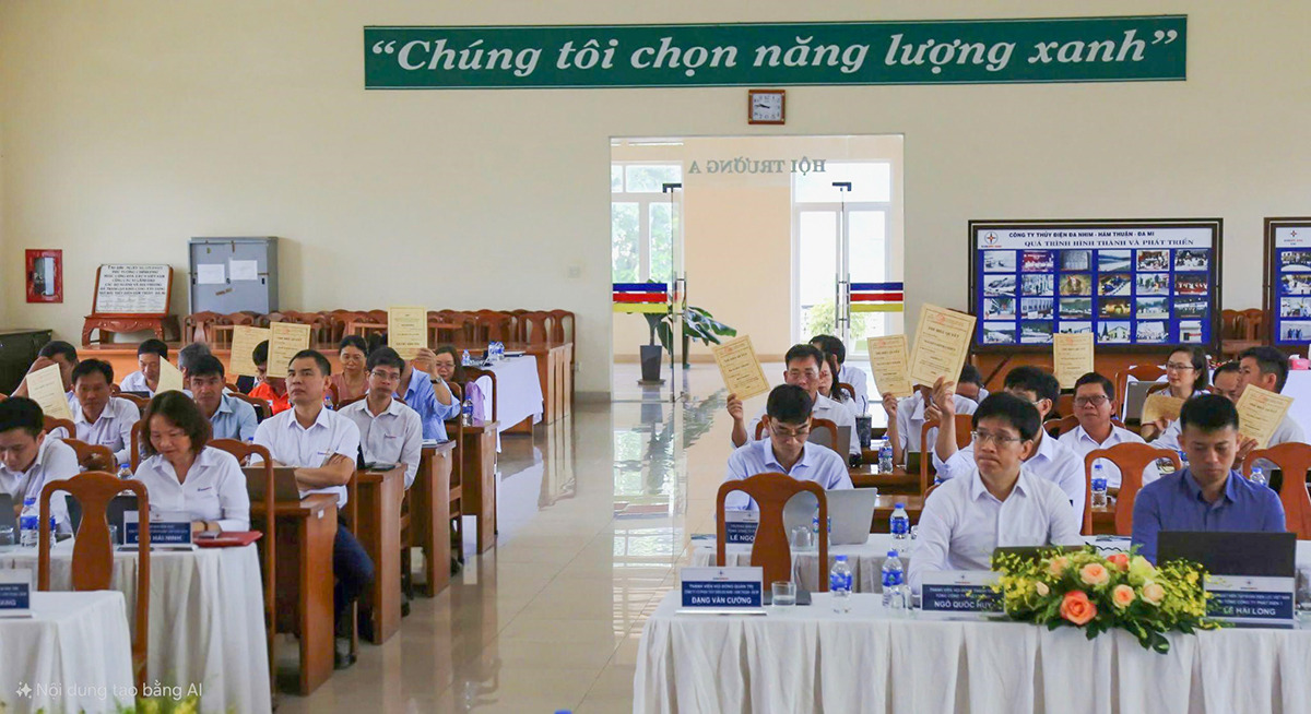 Các cổ đông biểu quyết thông qua các nội dung tại đại hội