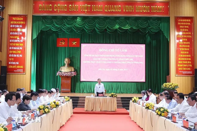 Tổng Bí thư Tô Lâm phát biểu chỉ đạo. Ảnh: TTXVN