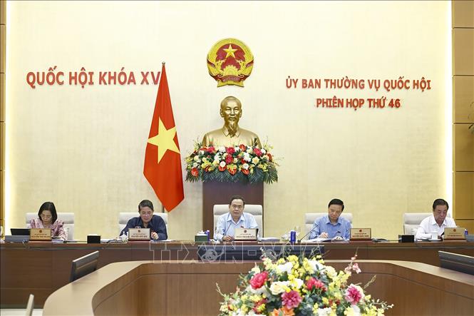Der Vorsitzende der Nationalversammlung, Tran Thanh Man, spricht am Nachmittag des 3. Juni 2025 auf der 46. Sitzung des Ständigen Ausschusses der Nationalversammlung. Foto: Doan Tan/VNA