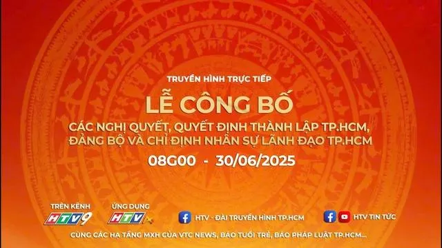 Zeremonie zur Bekanntgabe der Resolutionen und Entscheidungen zur Gründung von Ho-Chi-Minh-Stadt und des Parteikomitees sowie zur Ernennung von Führungspersonal für Ho-Chi-Minh-Stadt