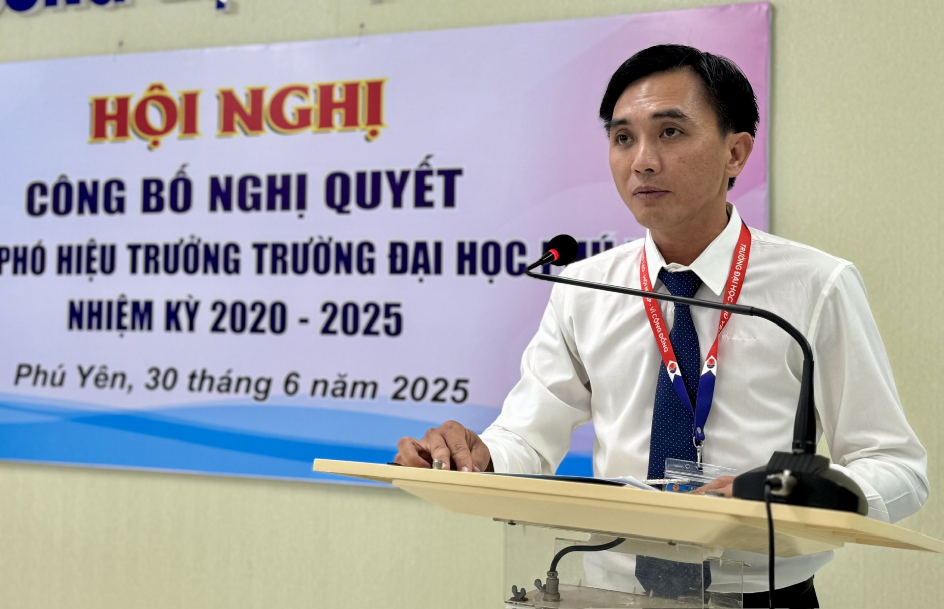 TS Nguyễn Minh Cường phát biểu nhận nhiệm vụ. Ảnh: NHƯ THANH