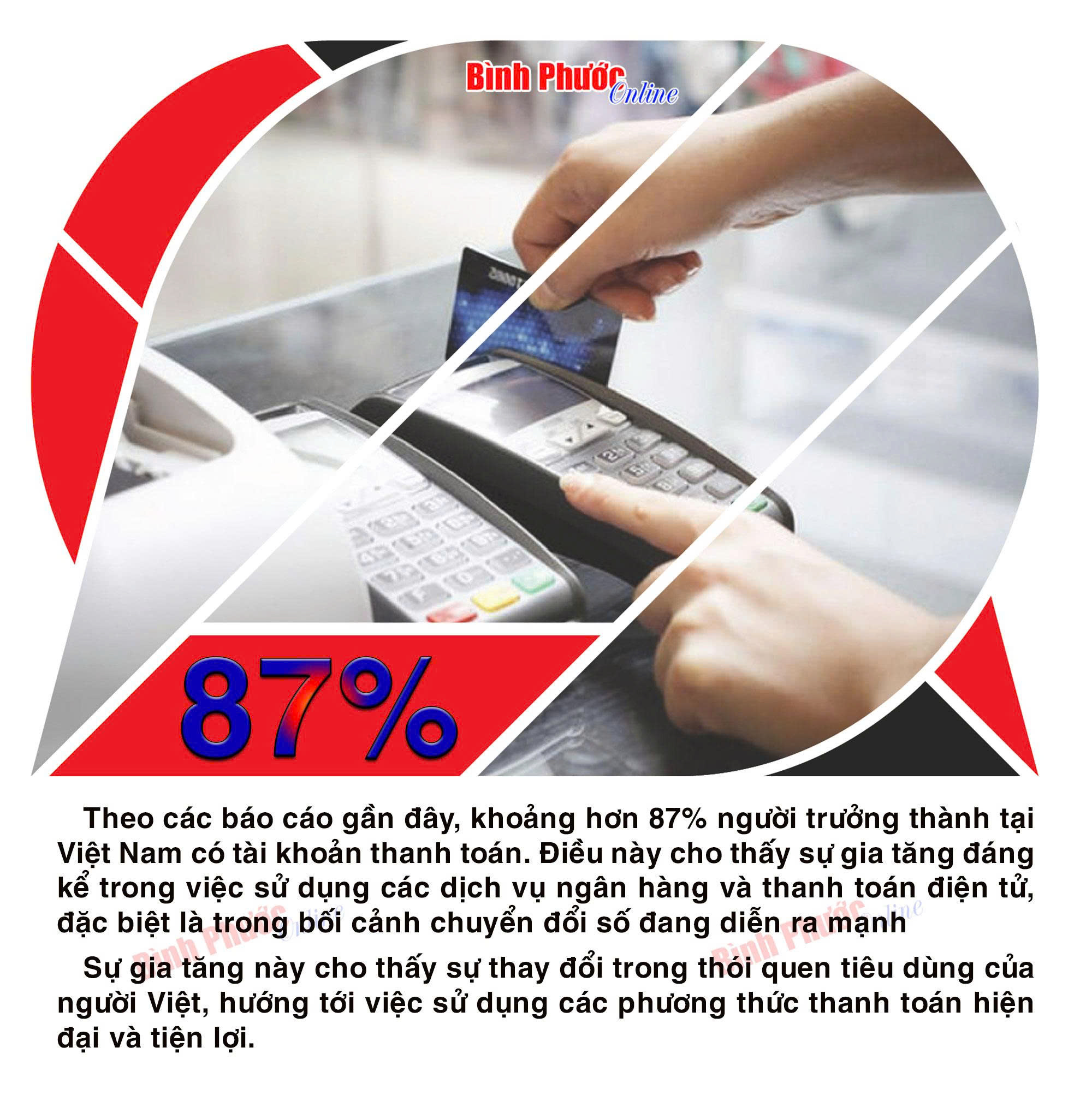 Hơn 87% người trưởng thành Việt Nam có tài khoản thanh toán