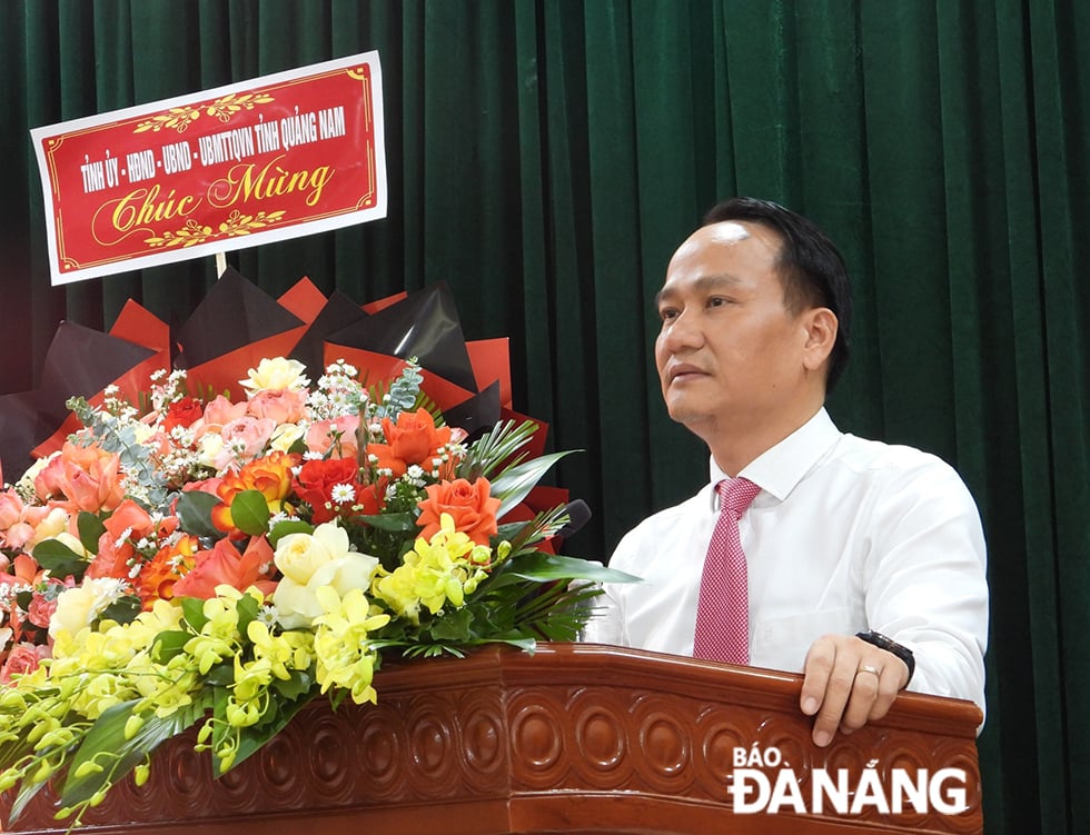 Phó Bí thư Thường trực Thành ủy Đà Nẵng Nguyễn Đình Vĩnh phát biểu tại buổi lễ.