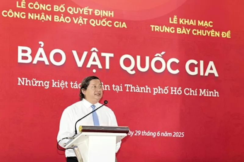 Ông Nguyễn Minh Nhựt – Phó Giám đốc Sở Văn hóa và Thể Thao TP. HCM phát biểu tại sự kiện (Ảnh: Bảo Lan)