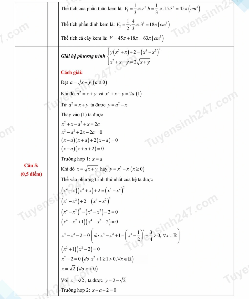Đề thi và đáp án môn tiếng Anh, toán thi lớp 10 của Phú Thọ - 12