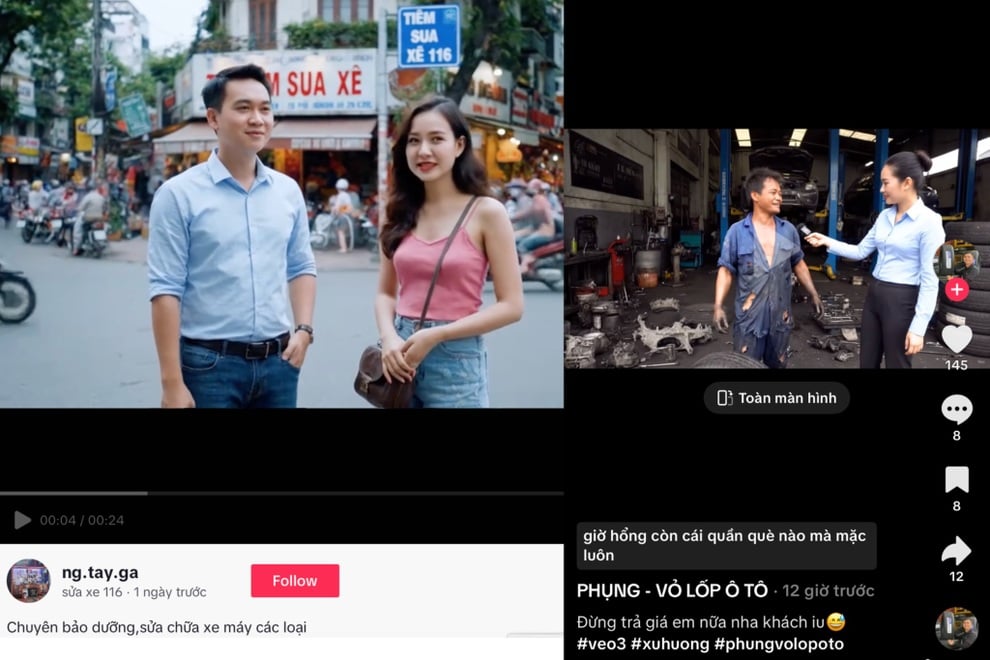 Tiệm sửa xe cũng tự làm TVC, dân quay dựng toát mồ hôi lo Veo 3 cướp việc - 3