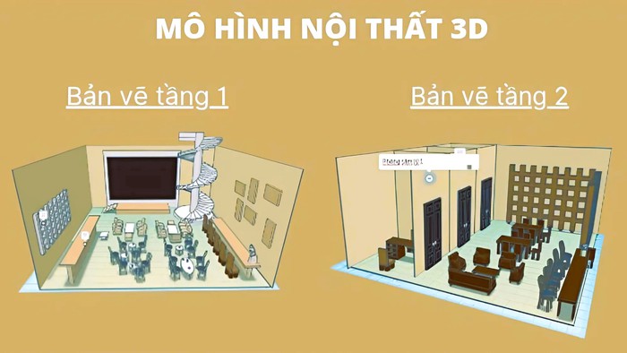 Mô hình quán cà phê tích hợp tư vấn tâm lý do Lâm Vy thiết kế.