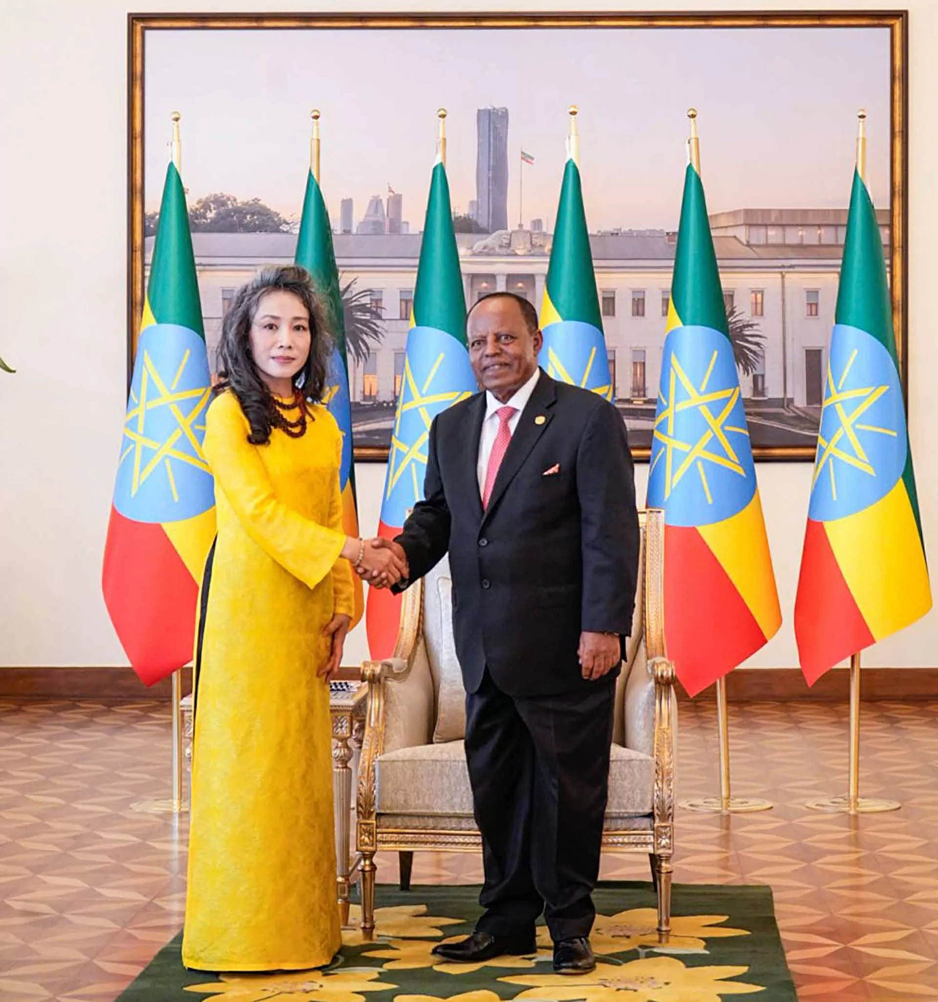 Đại sứ Vũ Thanh Huyền trình Thư ủy nhiệm lên Tổng thống Ethiopia Taye Atske Selassie