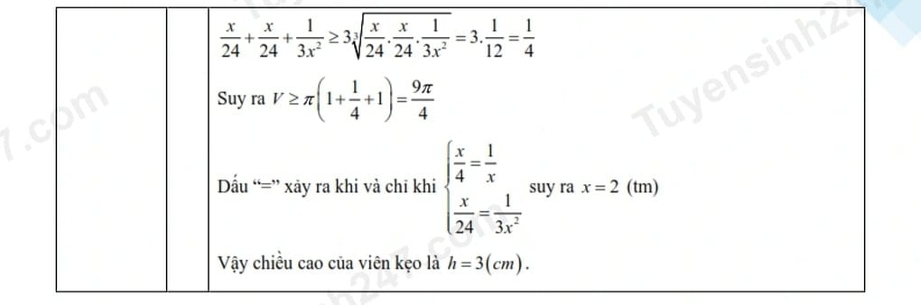 Answers to the 10th grade entrance exam for Math in Nghe An province 2025